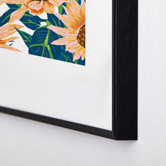 83 Oranges Blush Sunflowers Metal Framed Art Print
