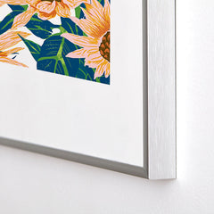 83 Oranges Blush Sunflowers Metal Framed Art Print