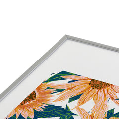83 Oranges Blush Sunflowers Metal Framed Art Print