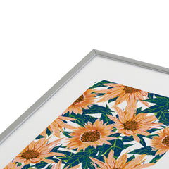 83 Oranges Blush Sunflowers Metal Framed Art Print
