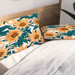 83 Oranges Blush Sunflowers Pillow Shams