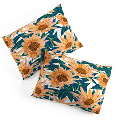 83 Oranges Blush Sunflowers Pillow Shams