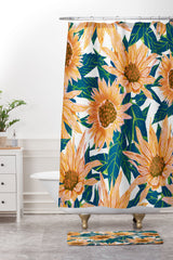 83 Oranges Blush Sunflowers Memory Foam Bath Mat