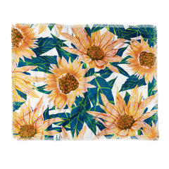 83 Oranges Blush Sunflowers Throw Blanket