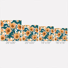 83 Oranges Blush Sunflowers Throw Pillow