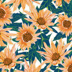 83 Oranges Blush Sunflowers Wall Mural