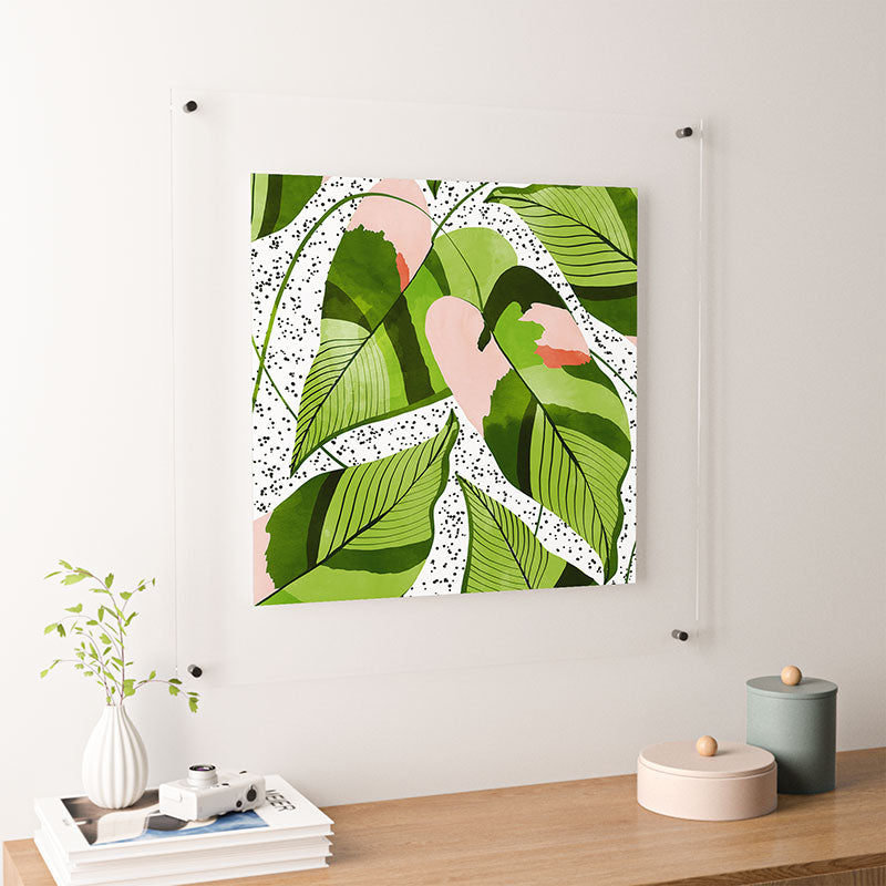 83 Oranges Blushing Leaves Floating Acrylic Print