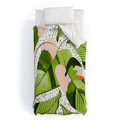 83 Oranges Blushing Leaves Duvet Cover