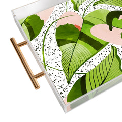 83 Oranges Blushing Leaves Acrylic Tray