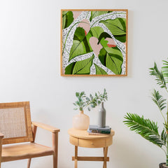 83 Oranges Blushing Leaves Framed Wall Art