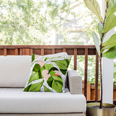 83 Oranges Blushing Leaves Outdoor Throw Pillow