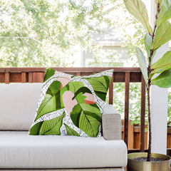 83 Oranges Blushing Leaves Outdoor Throw Pillow