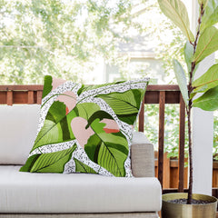 83 Oranges Blushing Leaves Outdoor Throw Pillow