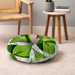 83 Oranges Blushing Leaves Floor Pillow Round