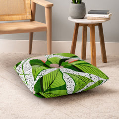83 Oranges Blushing Leaves Floor Pillow Square