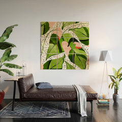 83 Oranges Blushing Leaves Wood Wall Mural