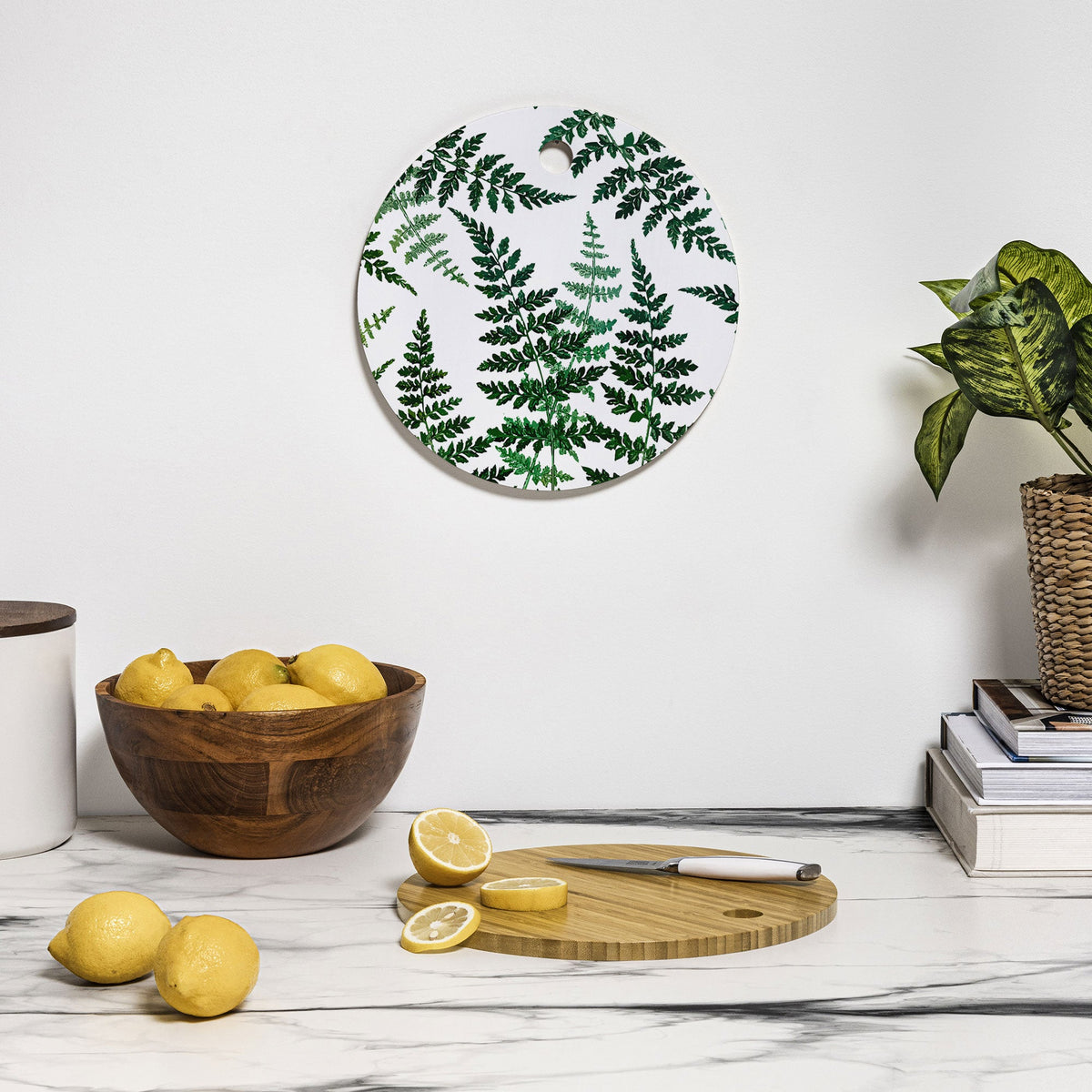 83 Oranges Botanical Bliss Cutting Board Round