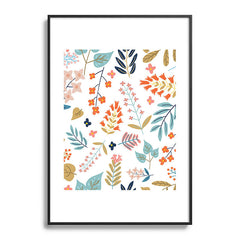 83 Oranges Botanical Harmony Metal Framed Art Print