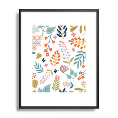 83 Oranges Botanical Harmony Metal Framed Art Print