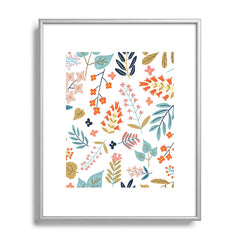 83 Oranges Botanical Harmony Metal Framed Art Print