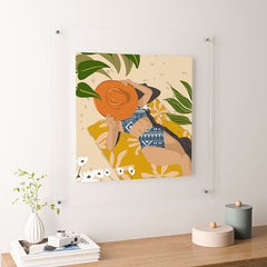 83 Oranges Bring Your Own Sunshine Floating Acrylic Print