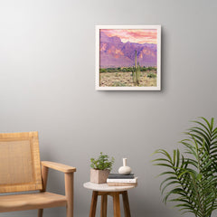 83 Oranges Cactus Sunset Framed Wall Art