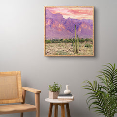 83 Oranges Cactus Sunset Framed Wall Art