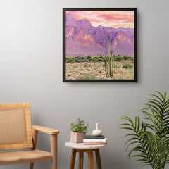 83 Oranges Cactus Sunset Framed Wall Art