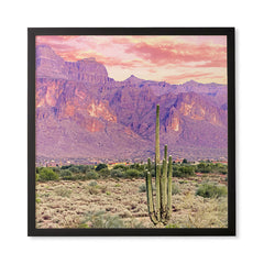 83 Oranges Cactus Sunset Framed Wall Art