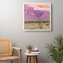 83 Oranges Cactus Sunset Framed Wall Art