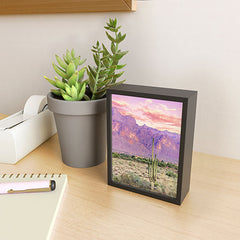 83 Oranges Cactus Sunset Framed Mini Art Print