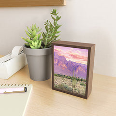 83 Oranges Cactus Sunset Framed Mini Art Print