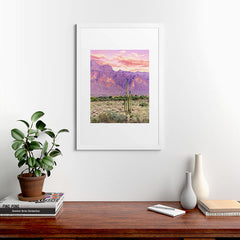 83 Oranges Cactus Sunset Framed Art Print
