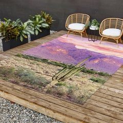83 Oranges Cactus Sunset Outdoor Rug