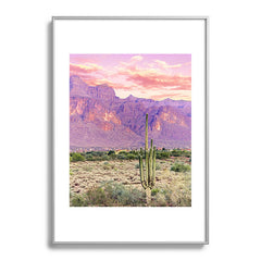83 Oranges Cactus Sunset Metal Framed Art Print