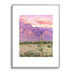 83 Oranges Cactus Sunset Metal Framed Art Print