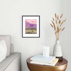 83 Oranges Cactus Sunset Metal Framed Art Print
