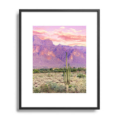 83 Oranges Cactus Sunset Metal Framed Art Print