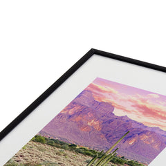83 Oranges Cactus Sunset Metal Framed Art Print