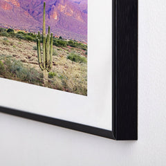 83 Oranges Cactus Sunset Metal Framed Art Print