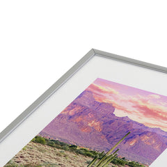 83 Oranges Cactus Sunset Metal Framed Art Print