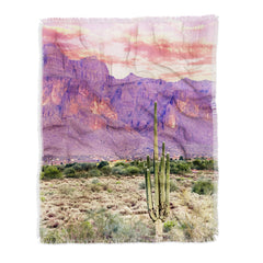 83 Oranges Cactus Sunset Throw Blanket