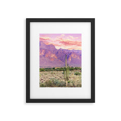 83 Oranges Cactus Sunset Framed Art Print