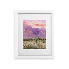 83 Oranges Cactus Sunset Framed Art Print
