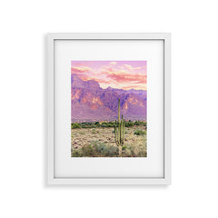 83 Oranges Cactus Sunset Framed Art Print