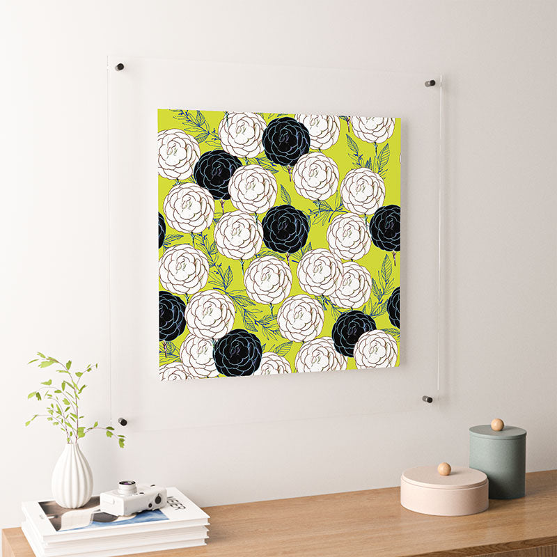 83 Oranges Carnations Floating Acrylic Print