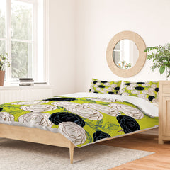 83 Oranges Carnations Duvet Cover