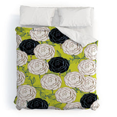 83 Oranges Carnations Duvet Cover