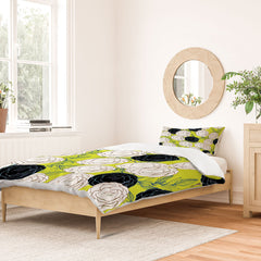 83 Oranges Carnations Duvet Cover
