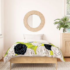 83 Oranges Carnations Duvet Cover